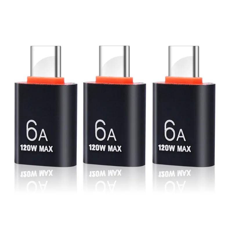 6A USB To Type C OTG Adapter USB-C Male To Type-c Female Charger Converter For Samsung S24 Xiaomi MacBook Data Transfer Adapter