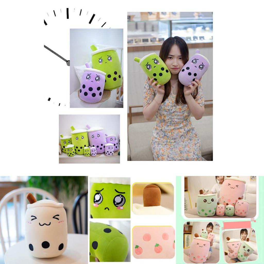 Entzückendes Bubble Tea Boba Tasse Plüschkissen für kuschelige Weichheit in 4 Größen