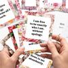 60Pcs Floral Affirmation Cards Pink, Daily Motivational Quote Set for Women, Inspiring Kindness Gratitude Notes, Gift Supplies