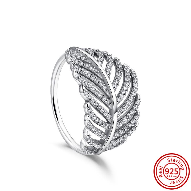New Original 925 Sterling Silver Ring Love Heart Wishbone Moon Sun Rings Crystal Rose Gold for Women Wedding Gift Luxury Jewelry