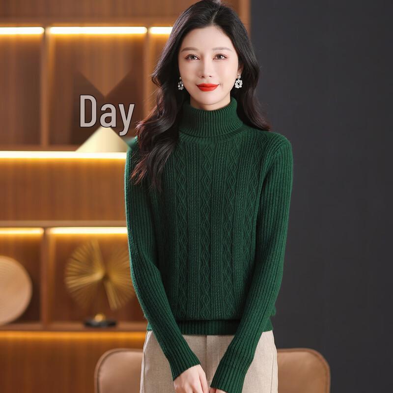 SNOWFLYING Women's Thick Ribbed High-Neck Sweater