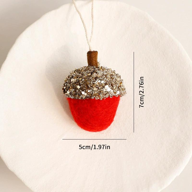 

Holiday Felt Pinecone Ornaments With Sparkly Finish For Christmas Tree Decor