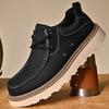 Board Shoes Men's 2025 New Leather Soft-soled Casual Trend Versatile Tooling Shoes Men's Thick-soled Heightening Lace-up Rhubarb Boots