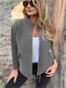 Women's Casual Woolen Tie-up Suit Jacket with Turn-down Collar and Faux Pockets - Autumn/Winter 2025 Collection