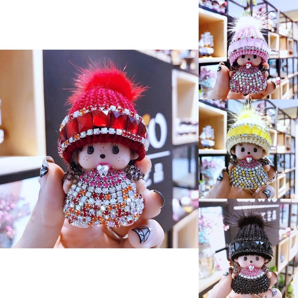 Ключниця Monchhichi з кристалами, в'язана шапка, підвіска з норки, призовий обмінний подарунок з аркади