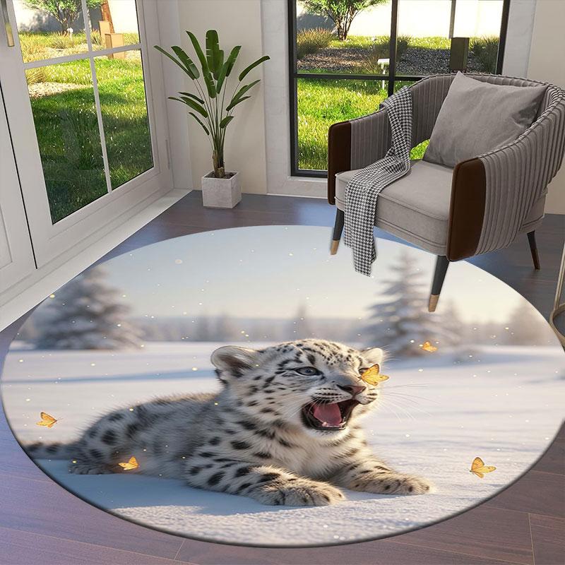 Animalsthatyawn Round Area Rug,Carpet Rug for Living Room Bedroom Sofa Playroom Decor,Non slip Floor Mat
