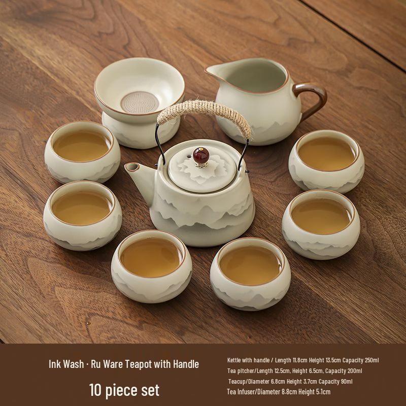Ink Wash Ru Kiln Gongfu Tea Set