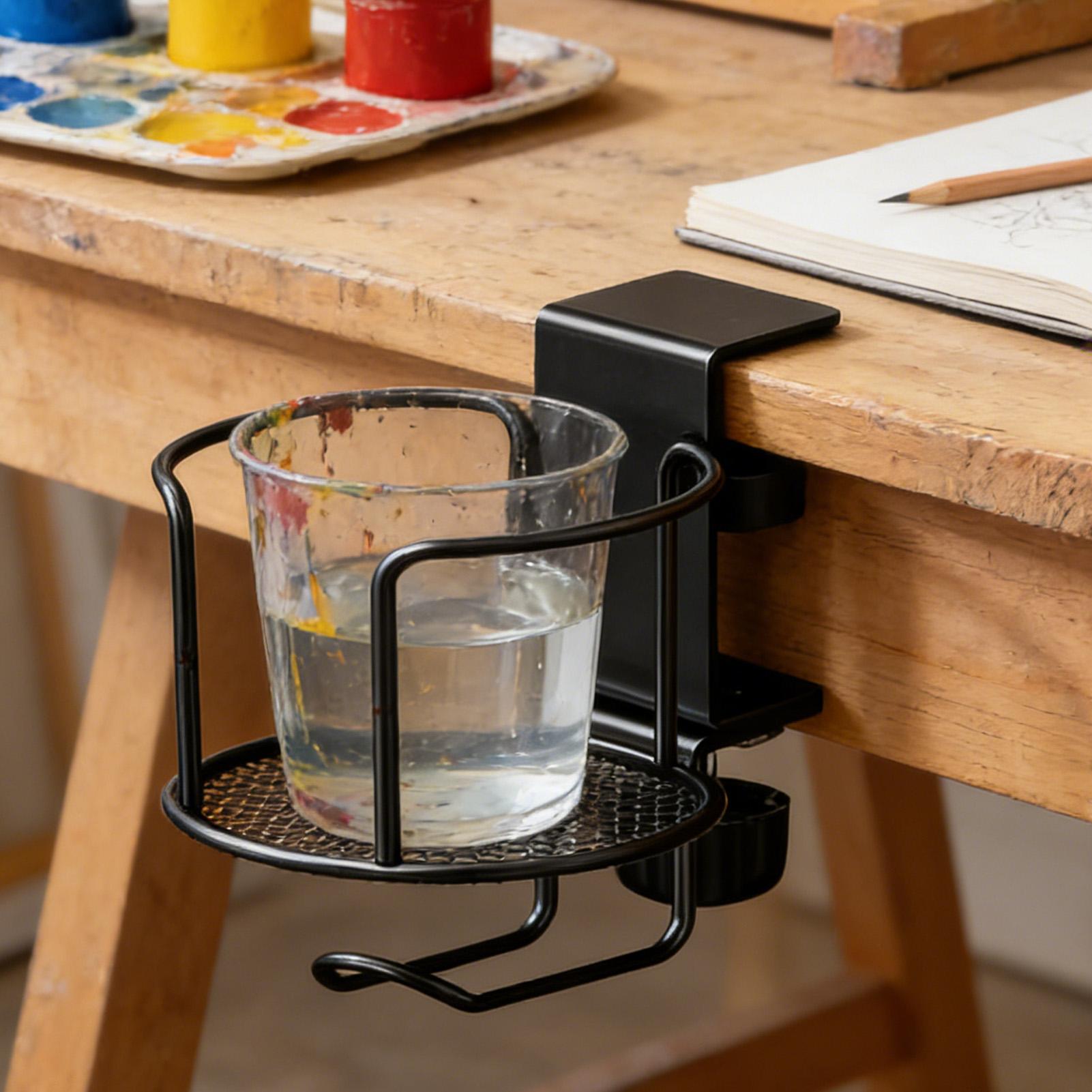 

2 in 1 No Drill Desk Cup Holder Adjustable Upgraded Arm Clamp Stand Table Edge Clamp Anti-Fall Cup Holder China Mainland