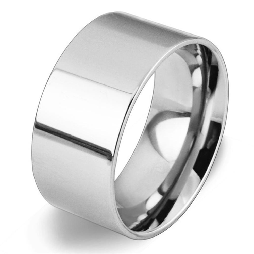 10mm Silver/Gold/Rose Gold Band Stainless Steel Women Men's Engagement Wedding Ring