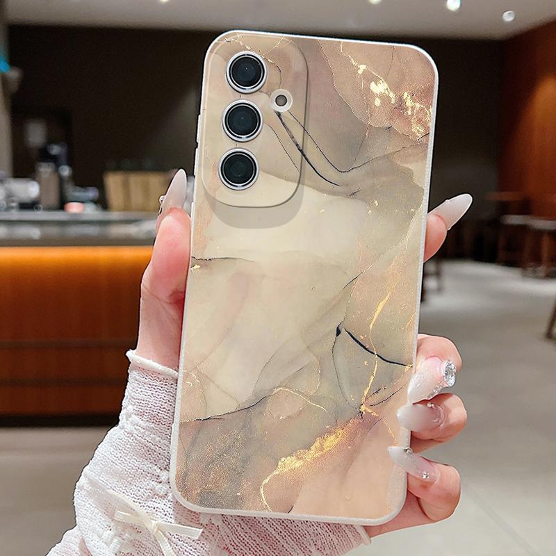 Colored Marble Patterned Phone Case For Samsung Galaxy S26 S25 S24 S23 Ultra S22 Plus S25 FE Edge Soft TPU Leather Texture Cover