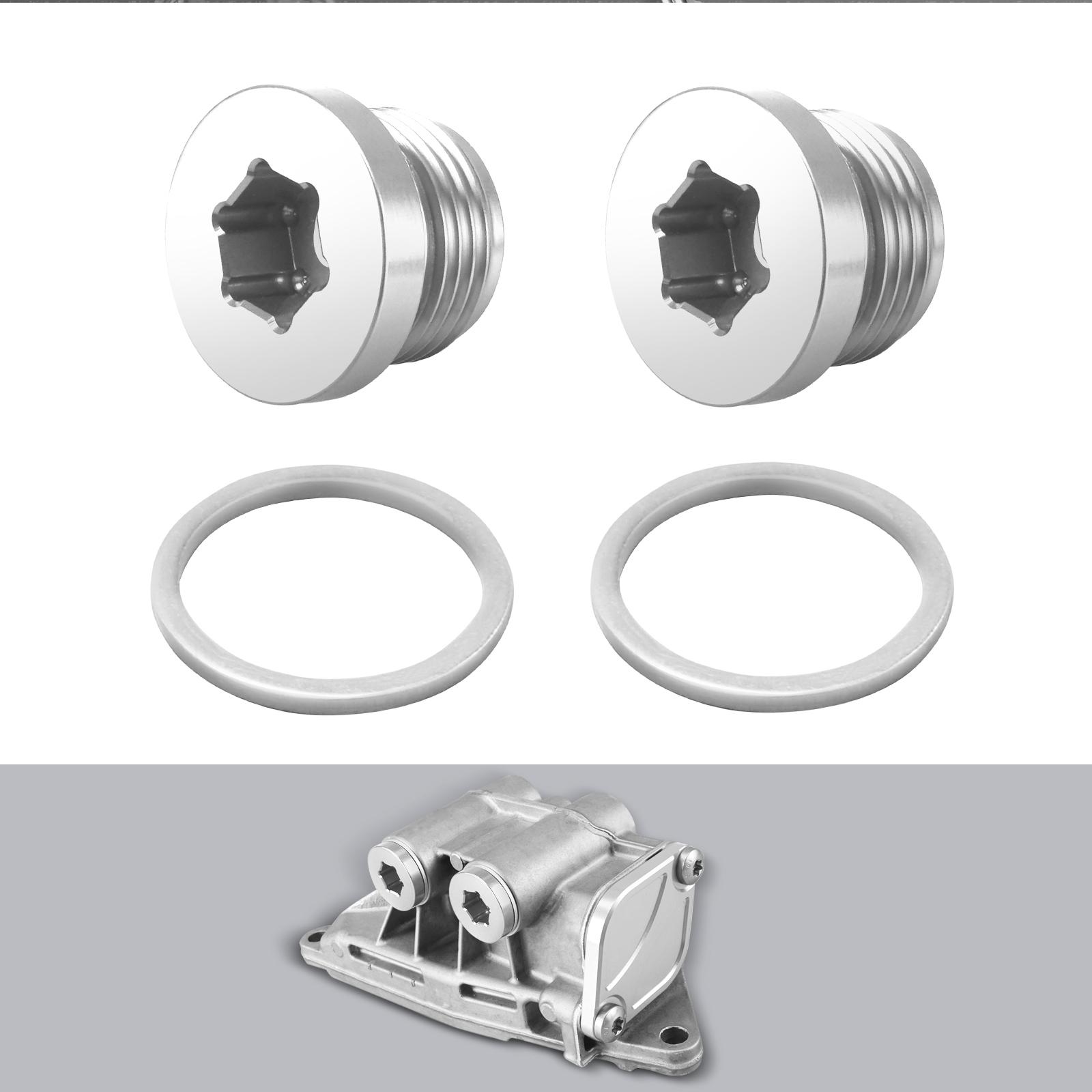 

BEVINSEE Oil Thermostat Housing Plugs for BMW E90/E91/E92/E93 F30/F34/F31 335i, F10/F11/F07 E60/E61 535i, Replace 11617568552 серебряный