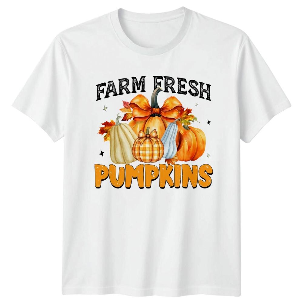 Farm Fresh Pumpkins Unisexs TShirt Farmhouse Pumpkins Fall Gift For Her S