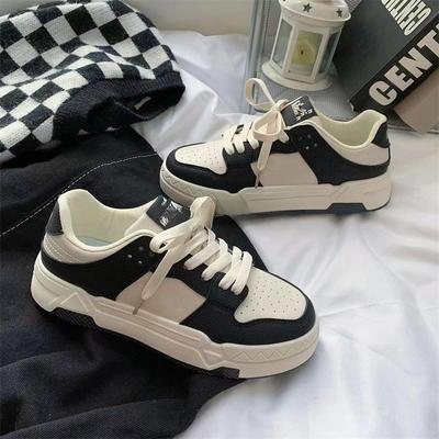 Casual Black and White Panda Sneakers Women's Flat Retro Low-Top White Shoes Women's Fashionable Ins Versatile Casual Shoes