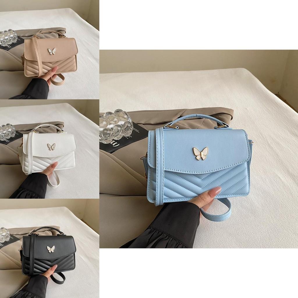 Trendy Vintage Casual Small Shoulder Bag For Women With Elegant Butterfly Design And Soft Pu Material