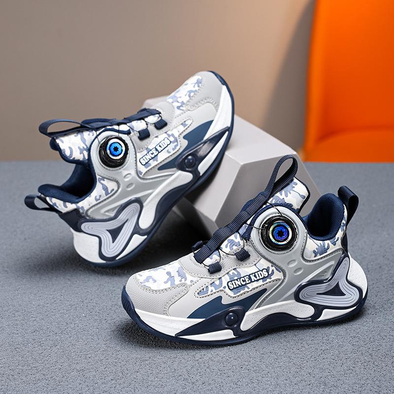 Children's Sports Shoes Boys' Basketball Shoes 2025 Spring and Autumn Wear-resistant Leather Surface Waterproof and Lightweight Children's Running Sho