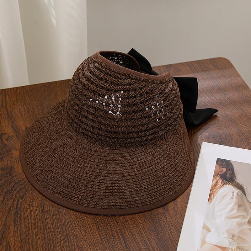 Fashionable Straw Sun Hat With Large Brim And Breathable Material For Casual Summer Wear