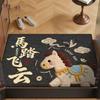 New Year Red Cartoon Festive Crystal Velvet Non-slip Entrance Floor Mat - Quick Drying, Wear-resistant, Water-absorbing Foot Pad.