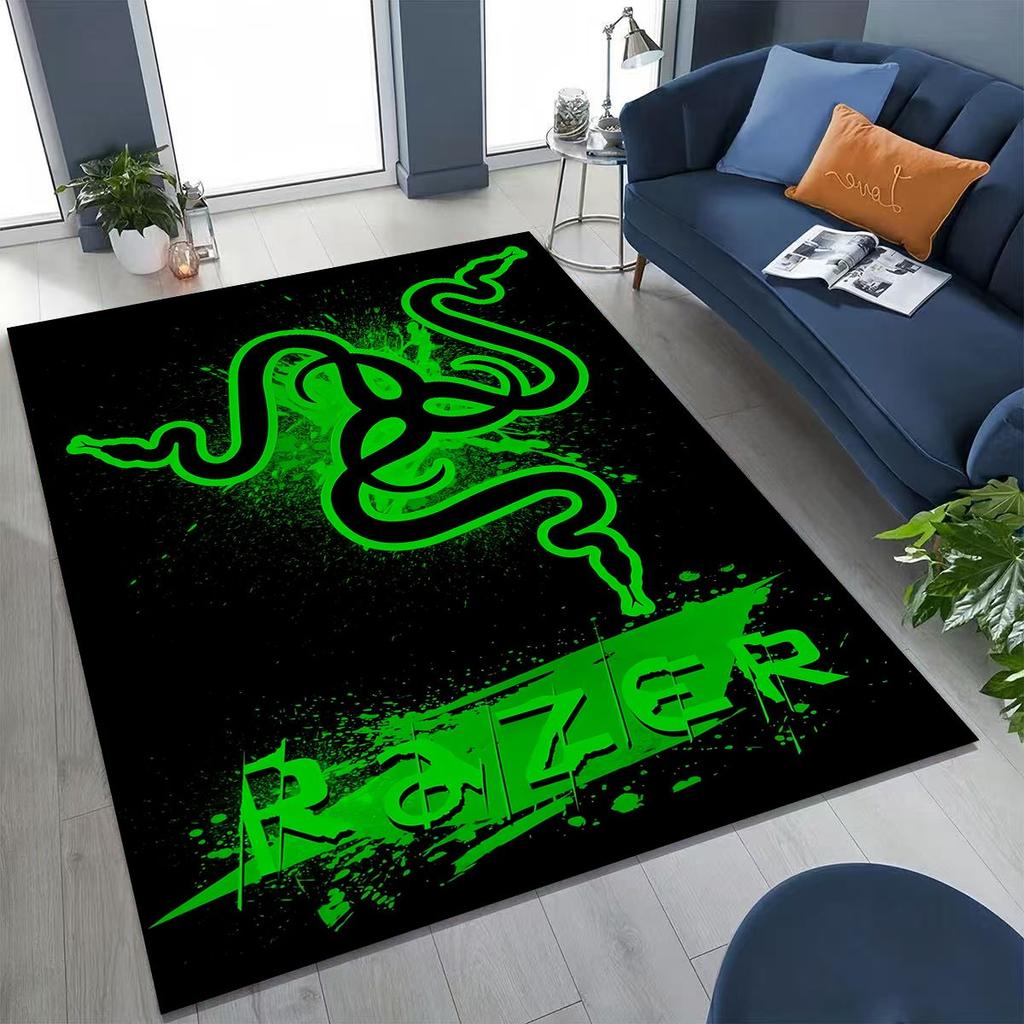 Fashion Razer Logo Moto Art Rug for Bedroom Living Room Sofa Home Doormat Decor, Large Kid Non-slip Floor Mat