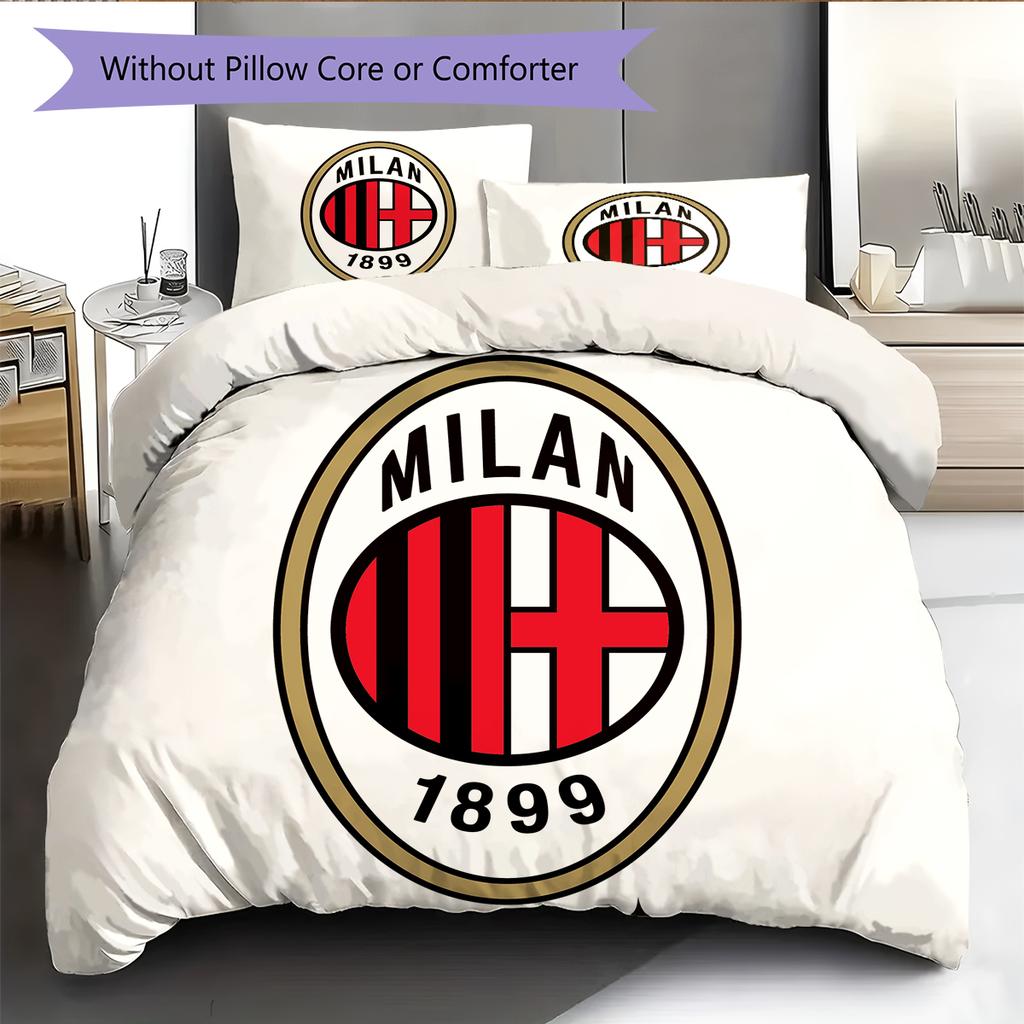 AC Milan Pattern Bedding Home Decoration Birthday Gift (1 * duvet cover + 2 * pillowcase, without core)