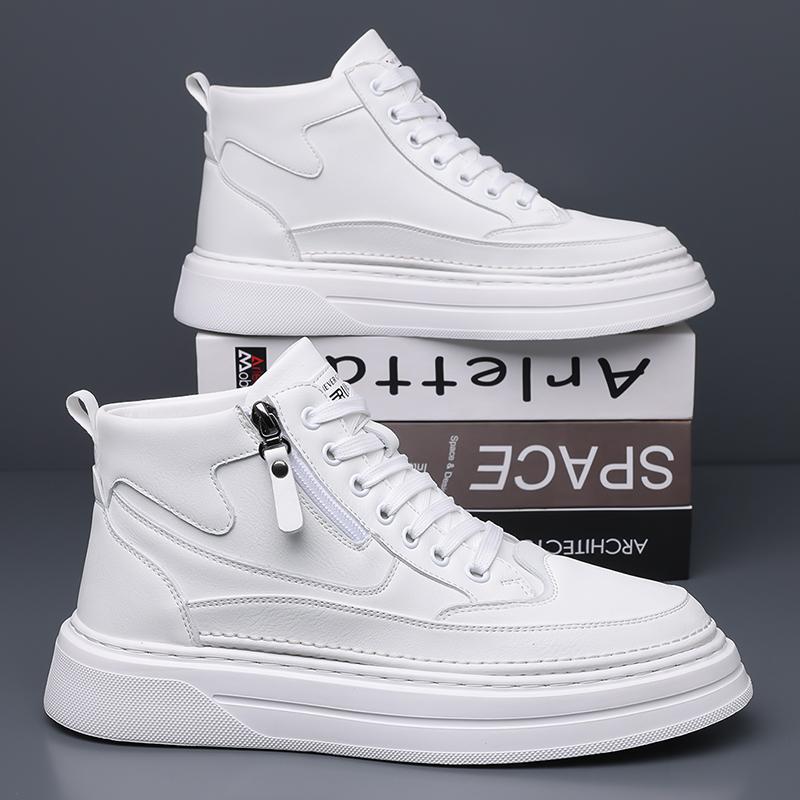 Fashion New Arrival Genuine Leather Men Snow Boots Winter Anti Slip Plush High Top Shoes Soft Warm MaleAnkle Boots Lace Up Outdoor Botas
