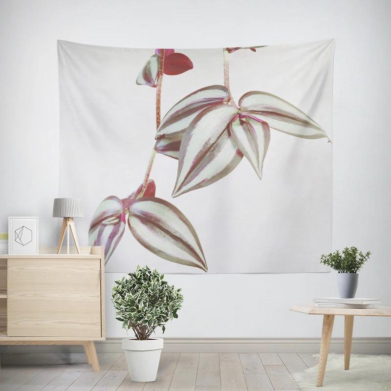 Object Wall Hanging Aesthetic Bedroom Wall Art Large Fabric Tapestry Bohemian Retro Floral Leaves Modern Room Decoration