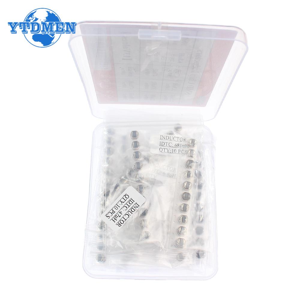 130PCS SMD CD54 Power Inductor Kit 2.2uH~680uH 13 Types CD54 Inductor Assortment Set High-Quality Diy Electronics with Box