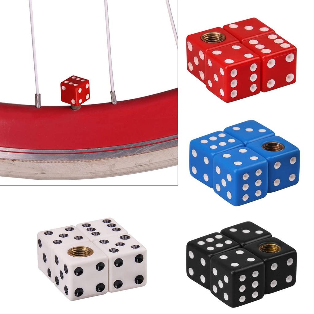 4pcs Dice Car Tire Valve Stem Cap Creative - Dice