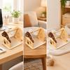 Wooden MushroomShaped Bird Stand Stable Tabletop with Catch Tray Easy to Clean for