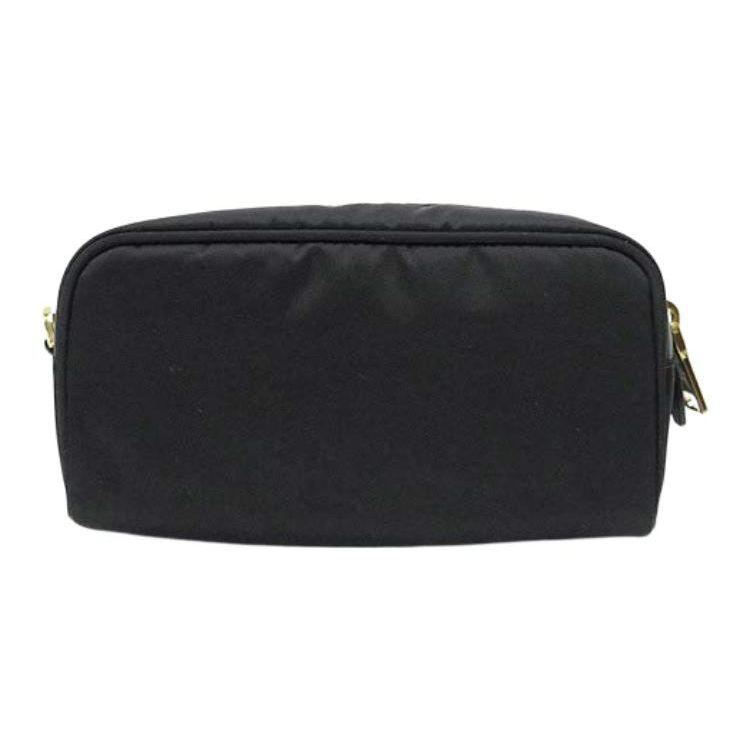 Prada Metal Accessory Zipper Nylon Clutch Small Women Clutch Black 1NE865_2AB5_F0002