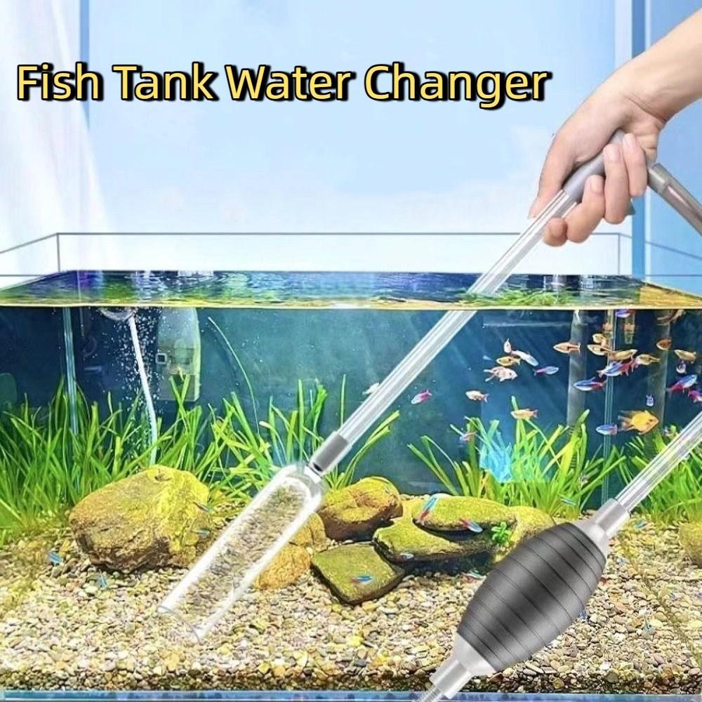 Handheld Fish Tank Water Changer Semi-Automatic with Outlet Valve Aquarium Siphon Cleaner Extension Tube with Filter Grid Kit