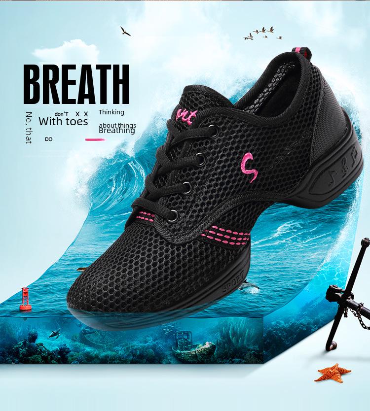 "New Unisex Breathable Mesh Dance Shoes - Soft Sole Jazz & Square Dance for Adults & Kids"