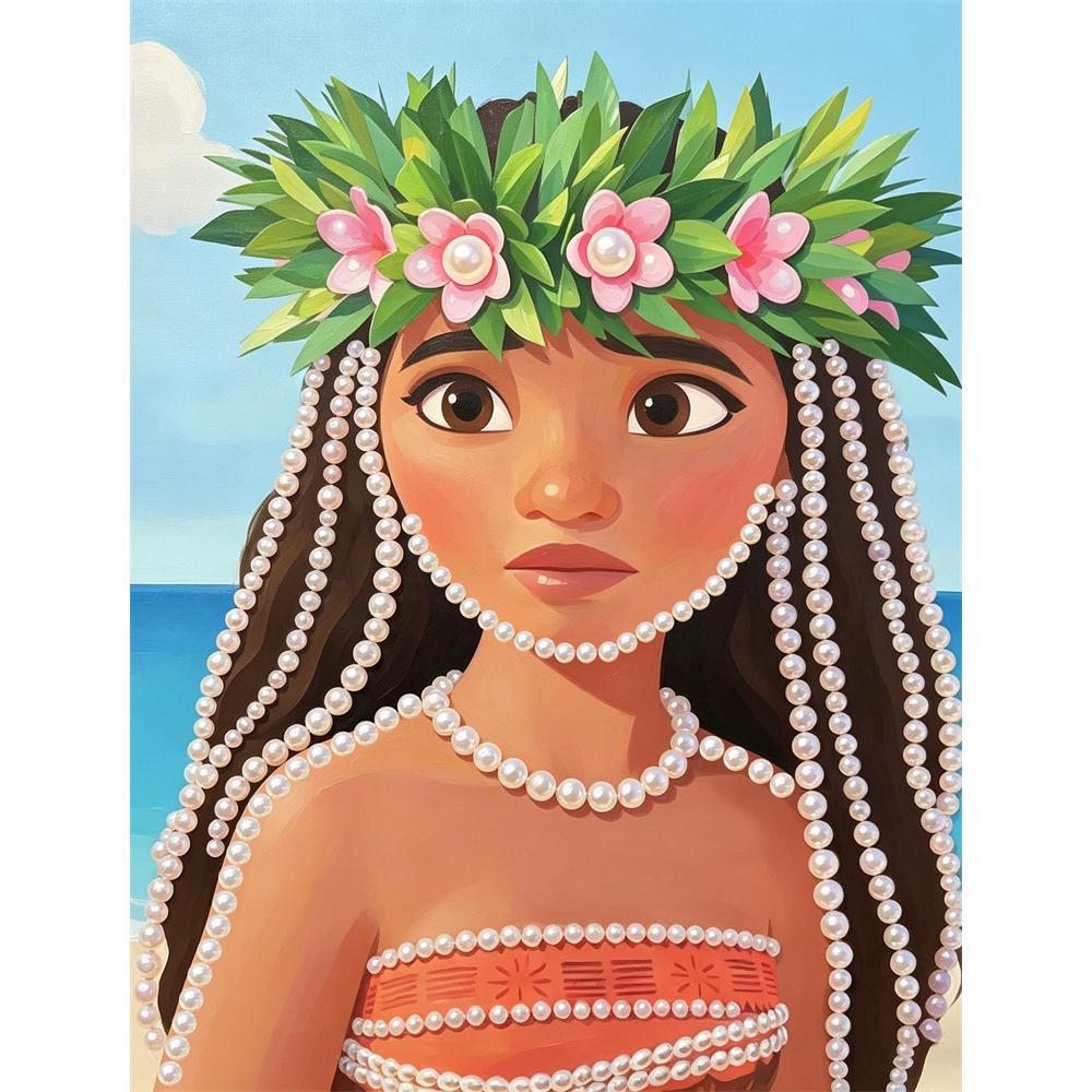 

Disney Pearl Painting Moana Handmade DIY Pearl Gemstone Painting Pictures Crafts Special Shape Home Wall Decoration 30x40