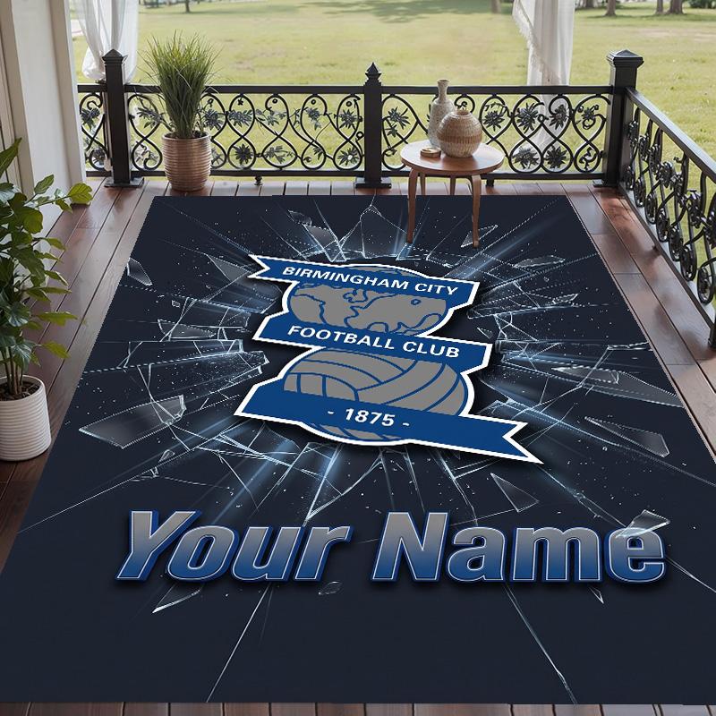 Custom Text Printed Rug BIRMINGHAM CITY Football Non Slip Floor Carpet For Home Room Decor