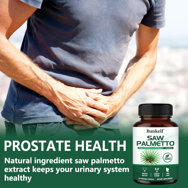 Extracto de Saw Palmetto 500 Mg Suplemento Dietético, 120 Cápsulas Vegetales Por Botella