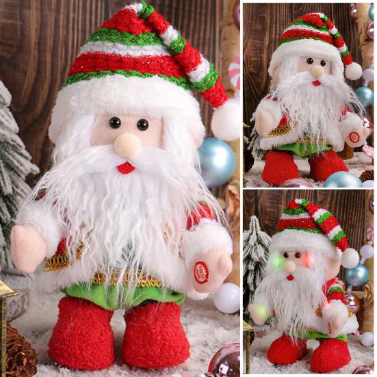Santa Claus Ornament Electric Walking Singing Santa Toy with Funny Moves Songs Stuffed Christmas Doll Holiday Decoration