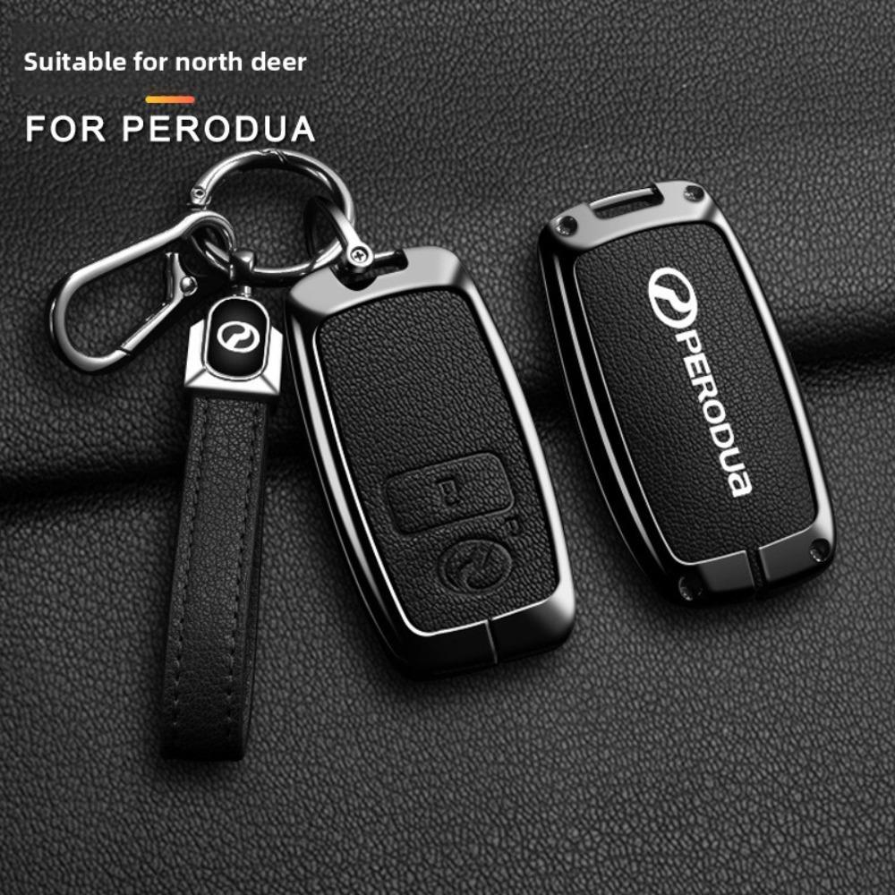 For PERODUA Toyota Car Key Cover Metal Shell Protector for Men Women with Remote Control