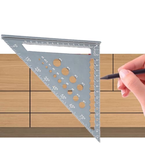 Fonney Large Triangle Ruler, Woodworking Triangle Ruler, Aluminum Alloy Precision Triangle Ruler, Wear-Resistant Triangle Ruler for Hobbies, Thick Tri
