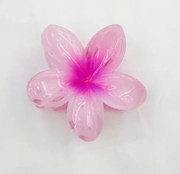 New Fashion Summer Gradient Flower Acrylic Hair Clip For Women Sweet Ponytail Hair Claw Shark Hairpin Barrettes Hair Accessories