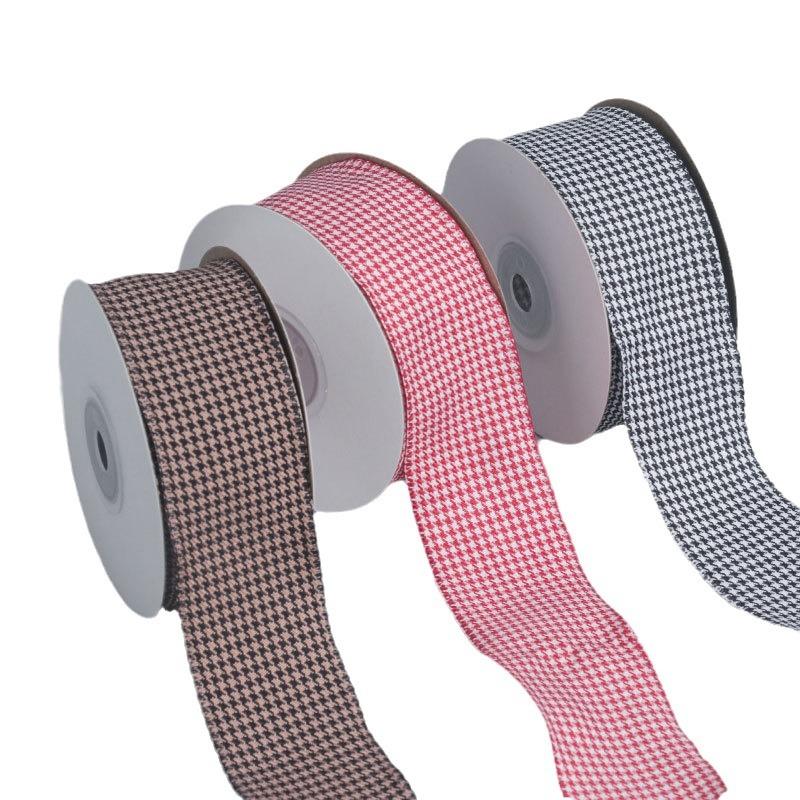 Handmade Decorative Romantic and Cozy 4cm Colorful Thousand Bird Plaid Clashing Ribbon Bow Ribbon Gift Holiday Clothing Packaging Decorative Fabrics