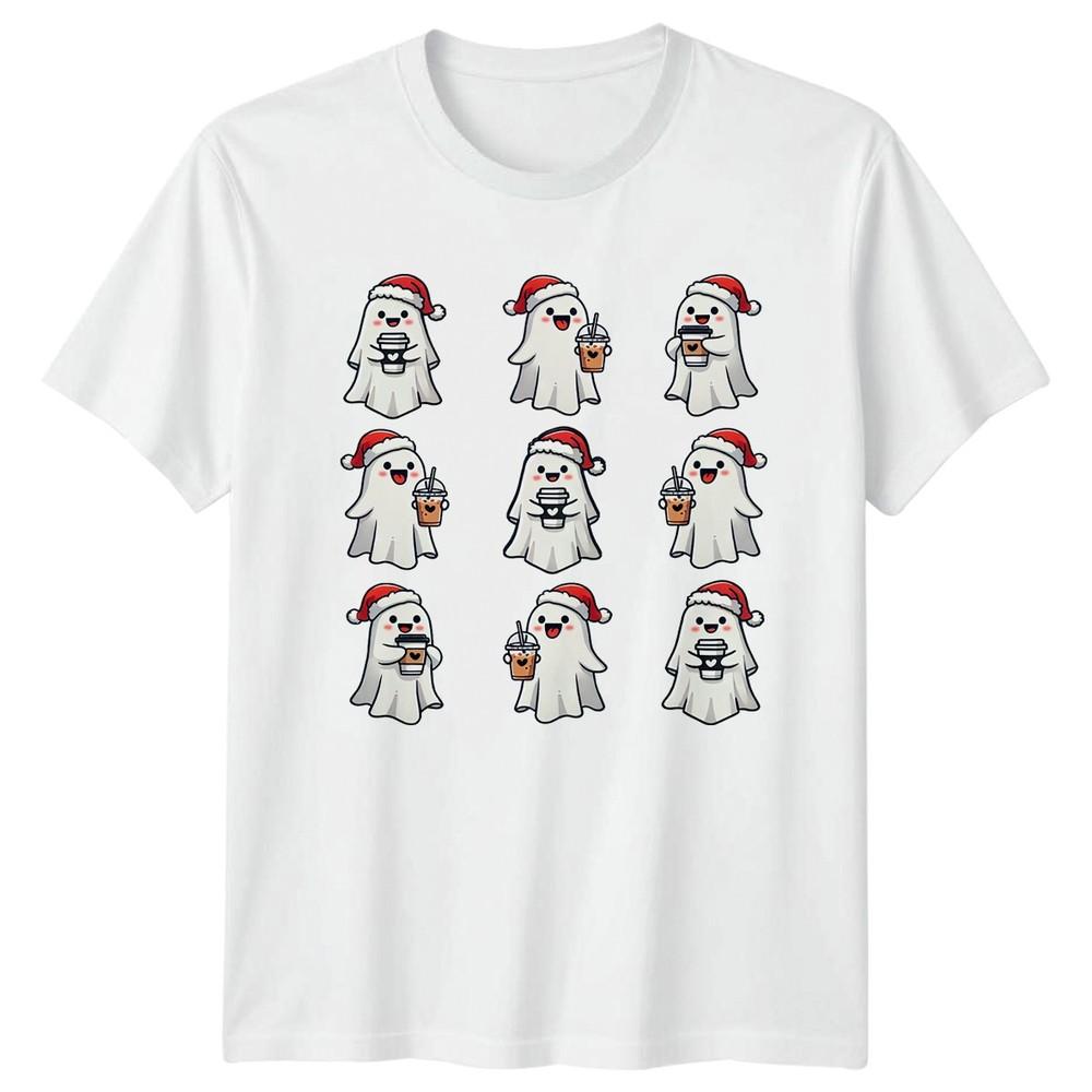 Spooky Christmas Coffee Ghost TShirt Christmas Gift For Him And Her