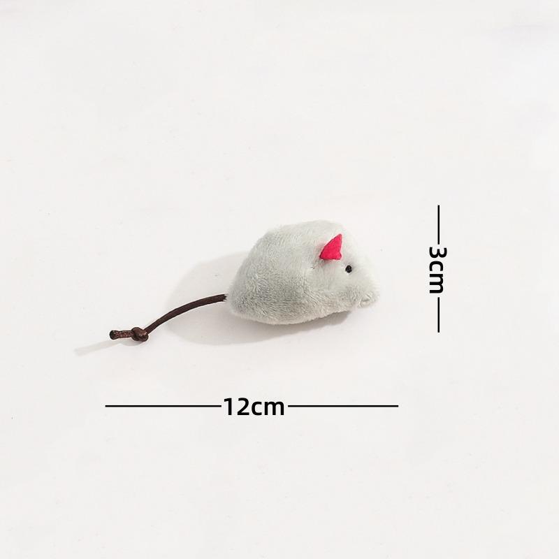 Cute Fabric Mouse Cat Toy with Yellow Tail, Interactive Kitten Chew Teaser, Durable Pet Play Toy for Cats Gift