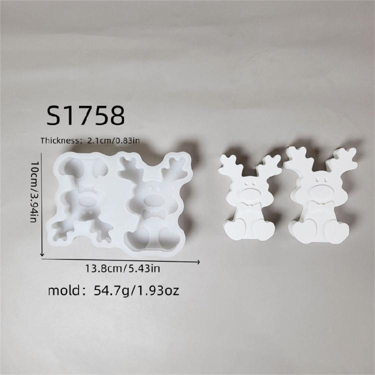 Holiday Themed Elks Silicone Casting Mold Easy Demolding Design For Resin Projects Christmas Party Decoration DIY