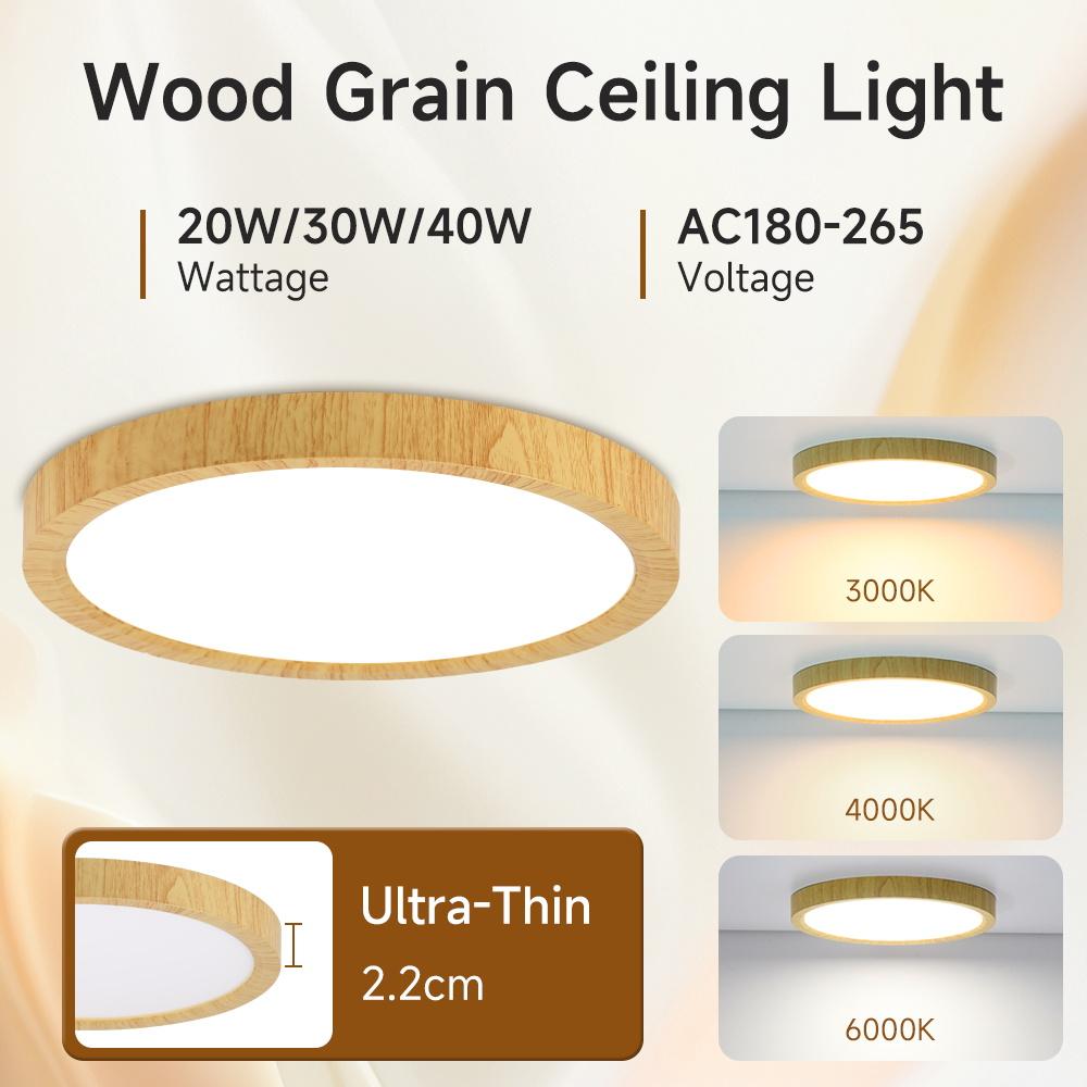 Ultraflache LED-Deckenleuchte 3 Farben Deckenlampe Zifferblattsteuerung 220V Wohnzimmer Schlafzimmer Küche Aufputz-Panel Deckenleuchten