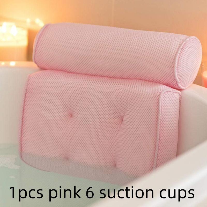 Mesh SPA Bathtub Pillow 3D Mesh Tub Pillow with Anti Slip Suction Cups Bathtub Headrest Ergonomic Pillow