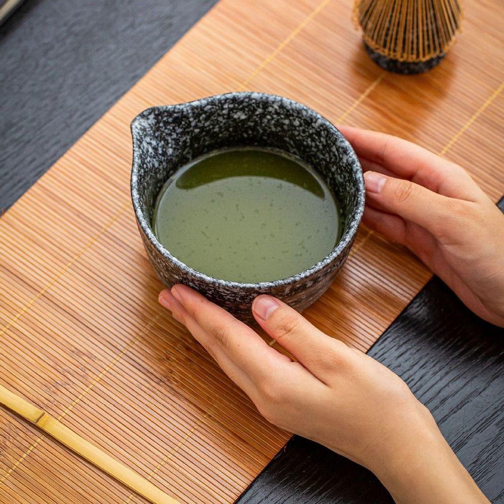 2 Stück Handgefertigtes Keramik-Matcha-Werkzeug Wiederverwendbares Matcha-Tee-Set Matcha-Schalen-Set Tisch