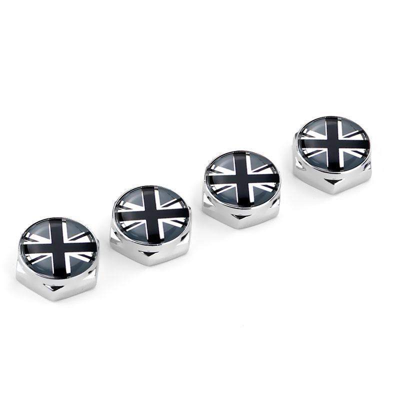 4Pcs USA Italy Germany British Flag Metal Screws License Plate Bolts For VW BM Aud Car Accessories