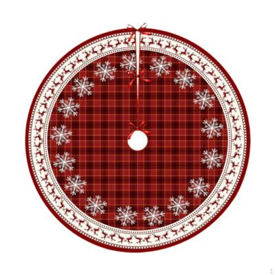 35inch Christmas Tree Skirt,Winter Holiday Mat Snowflake Elk Decorative Xmas Base Cover