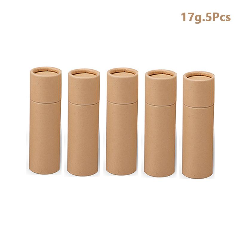 5ks/šarže kraftový papír Push Up tubičky Biologicky odbouratelný karton Kosmetické válcové balení Balzám na rty Deodorant