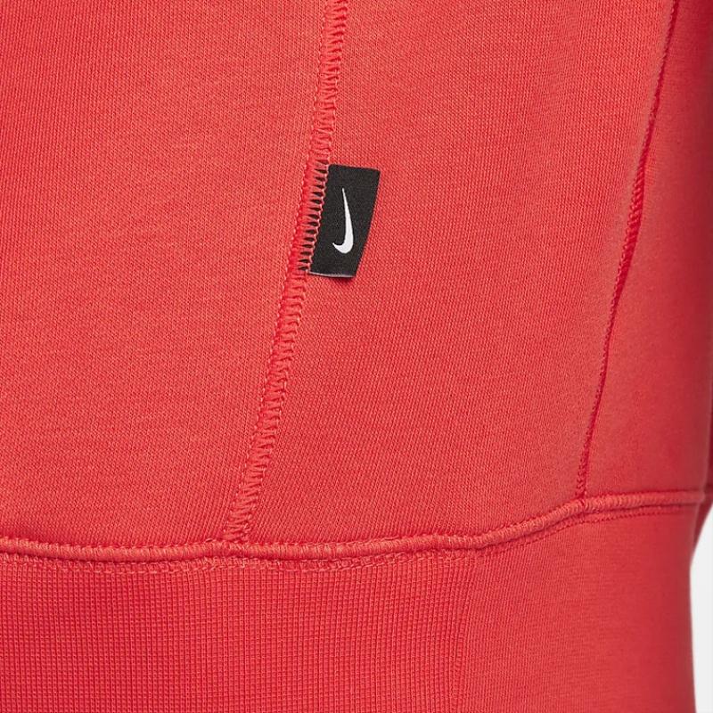 Nike Air Solid Color Crew Neck Fleece Lined Casual Loose Fit Sweatshirt Men's Light Red FB7204-696