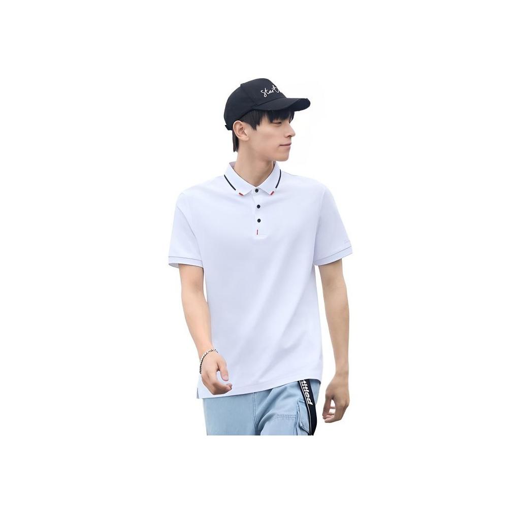 Li Ning Sports Lifestyle Serie Training Lässig Atmungsaktiv Feuchtigkeitstransportierend Kurzarm Poloshirt Herren Poloshirts Weiß APLQ161-1